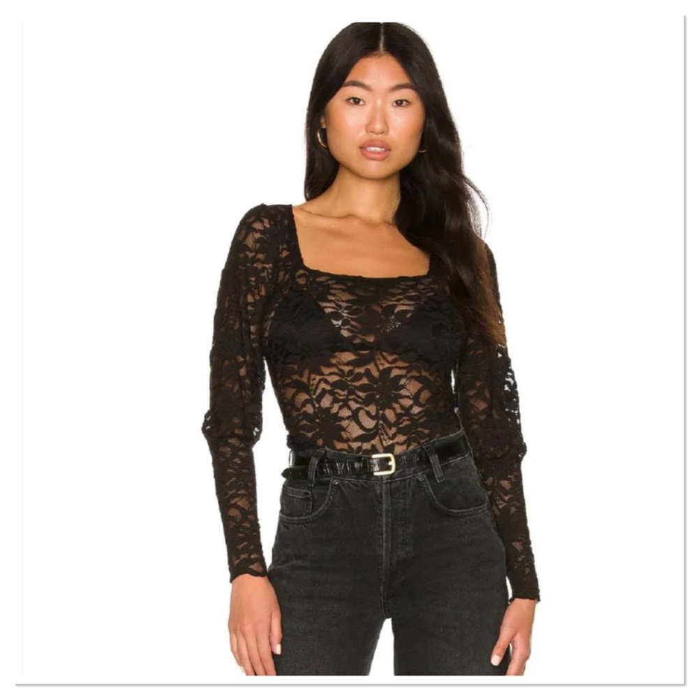 Free People X Revolve Long Distance Layering Lace Top Shirt XS